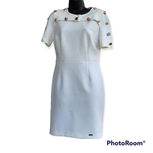 BABYLON COLLECTION JEWELED WOMEN'S SHEATH DRESS US 6 IT 42 MADE IN ITALY.